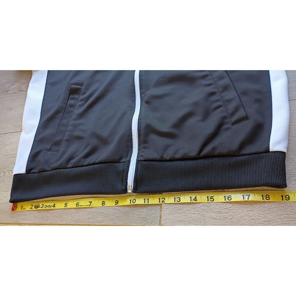 Y2K Southpole Activewear Jacket Men's Sz L Black/White Stripped Zip Front Sports